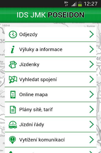 nosným prvkem je poskytování aktuální odjezdů ze zastávek. Informace o aktuálních odjezdech z oblíbených zastávek je nyní možné zobrazit přímo i na webu www.idsjmk.cz.