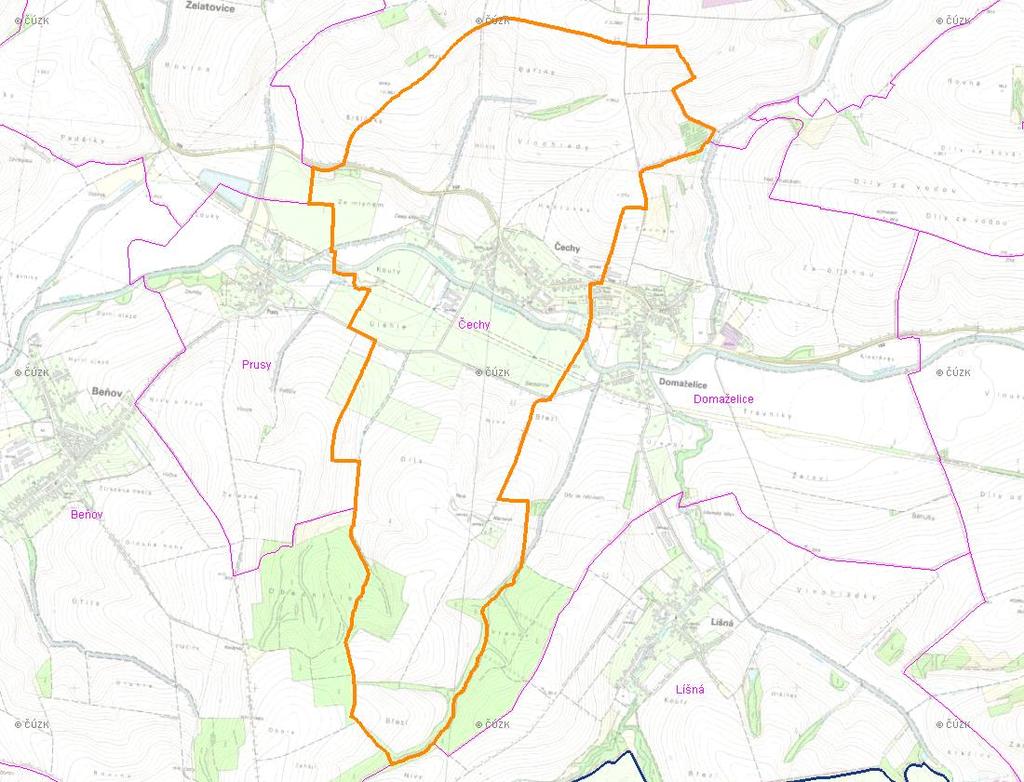 A. NÁZEV OBCE Název části obce (ZSJ): Mapa A: Území obce Čechy Přehledová mapka