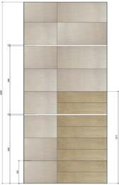 : NJ08 Výška: 2 650 mm Dlažba: černá Panely obsahují: Obklad, dekor, dekorační lišta nerez.