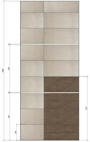 : NJ10 Výška: 2 400 mm Dlažba: hnědá Florencie světle šedá / dekor F2 šedá / 2x dekorační lišta : NJ11