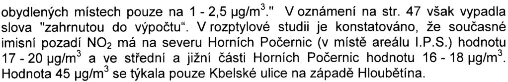 -10- obydlených místech pouze na 1-2,5 ~g/m3." V oznámení na str. 47 však vypadla slova "zahrnutou do výpoètu".