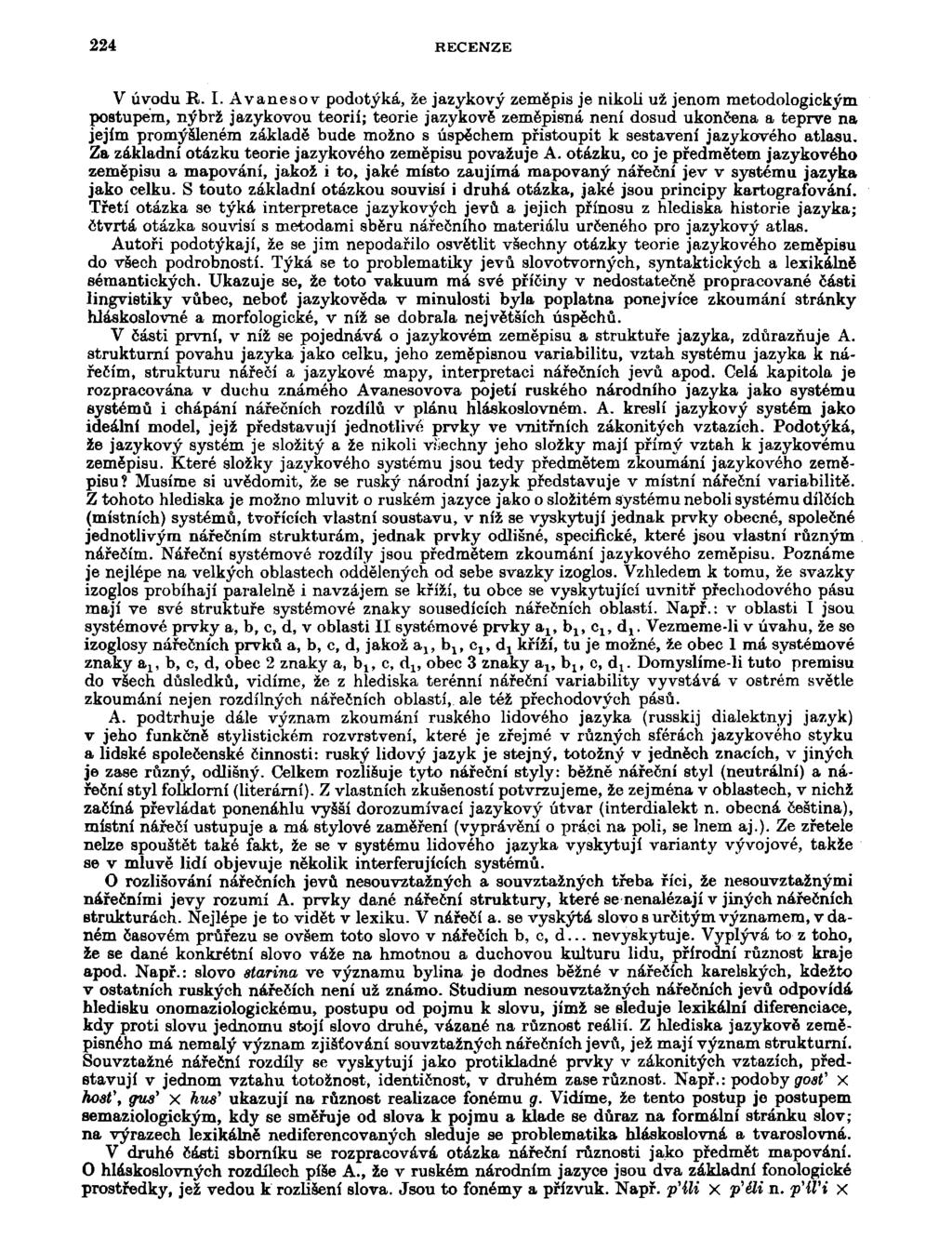 224 RECENZE V úvodu R. I.