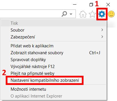 2.6 Nastavení kompatibilního zobrazení Postup pro nastavení kompatibilního zobrazení : 1)