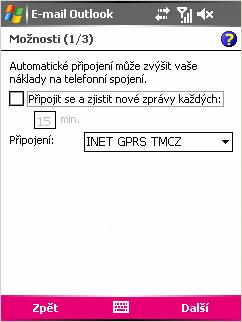 Zadejte server příchozí pošty (dle poskytovatele e-mailové schránky) a odchozí pošty (vždy smtp.t-email.