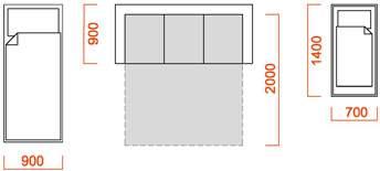 D CJ - B/ Parametry projektu Odstupy vysokého a nízkého nábytku pro osoby se sníženou schopností pohybu a orientace: I soo I Lehací nábytek LJQQ_J lůžko pohovka nahrazující lůžko dětská postýlka f