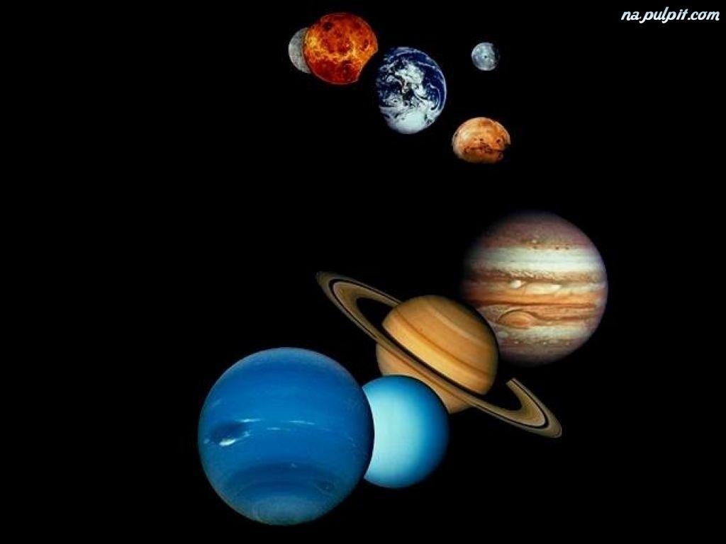 Planety osm planet: Merkur, Venuše, Země, Mars, Jupiter, Saturn, Uran, Neptun dříve bylo za planetu považováno i Pluto (už ne!