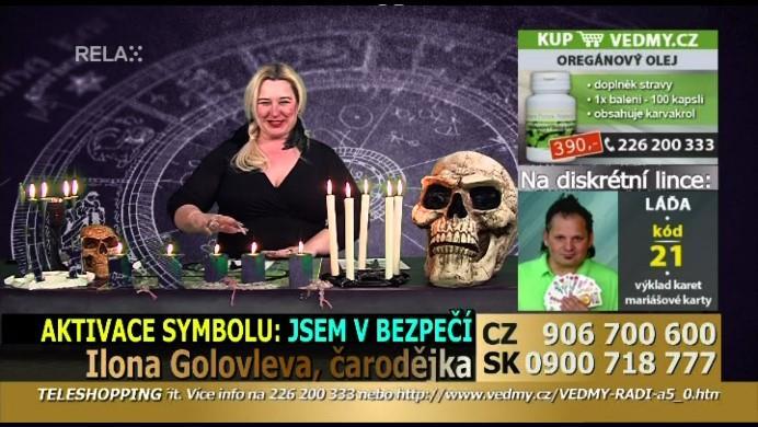 Záznam č. 33 Program: RELAX Datum: 21. 3. 2018 Čas: 23:48 02:00 hod Obsah: Moderátorka Ilona Golovleva aktivuje divákům symbol Jsem v bezpečí.