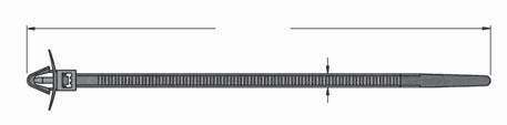 2:2016 přírodní, černá -40 C až +85 C Hořlavost: odpovídá U94 V-2 Popis: vázací pásky s rychlomontážní příchytkou se instalují do předem připravených otvorů
