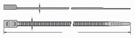 2:2016-40 C až +85 C Hořlavost: odpovídá U94 V-2 Popis: dvojitá hlavička pásku umožňuje vytvořit dvě smyčky první smyčka má ozubení na vnitřní straně pásku (vhodné pro nosné lano) druhá smyčka má