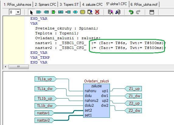 - Doplňte do programu časy, jak je uvedeno na Obr. 4-24 Obr.