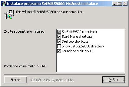 2 Instalace Požadavky systému: Počítač s Windows 95/98/ME/NT/2000/XP, jedním volným sériovým portem a 20 MB volného místa na disku.