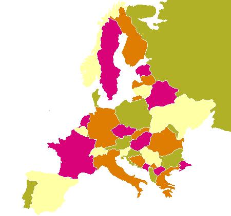 obrázek 2 politická mapa obarvená čtyřmi barvami (Jirovský, 2010) 2.7.2 Barvení grafu Barvení grafu je jednou z otázek spadající do teorie grafů.