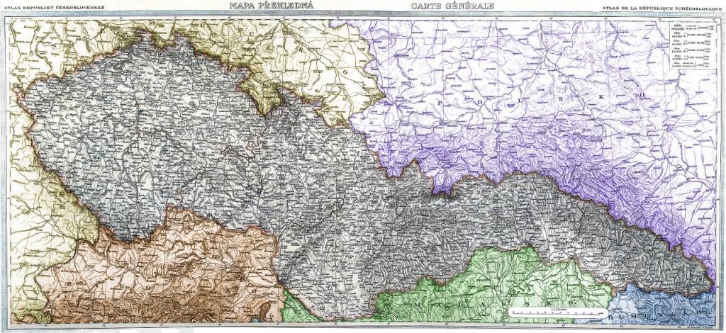 Mapa Československa sousední státy: ţlutá Německo, cihlová Rakousko, zelená Maďarsko, modrá Rumunsko, fialová Polsko Roku 1925 došlo k přerušení styků mezi republikou a papeţem, Masaryk a Švehla se
