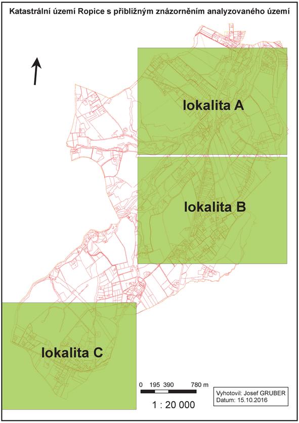 Tvorba mapových výstupů Tvorba mapových výstupů Vektorové vrstvy (cca 55) byly podkladem pro 3 typy mapových výstupů: 1 Vývoj zástavby (1836-2016), 2 Vývoj zástavby (1836-1888), 3 Vývoj