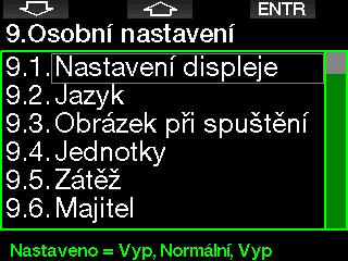 2.9 Osobní nastavení Zde jsou nastavení týkající se osobního přizpůsobení.