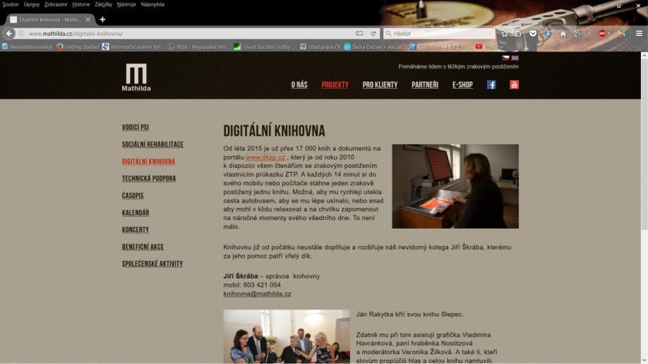 Obr. 8 Digitální knihovna Mathilda.