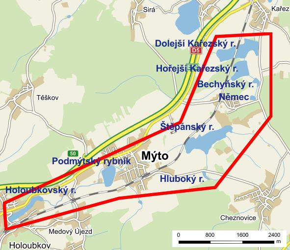 2METODIKA 2 METODIKA 2.1 CHARAKTERISTIKA SLEDOVANÉHO ÚZEMÍ 2.1.1 GEOGRAFICKÉ VYMEZENÍ Obr. 1. Celková mapa sledovaného území. Podle (1).