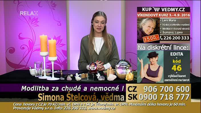 12:17:43-14:45:01 hodin na programu RELAX. Dokazování prokázalo, že v průběhu vysílání celého teleshoppingu bylo (mimo jiné) konstantně na obrazovce uvedeno Cena hovoru z CZ je 70 Kč/min. vč.
