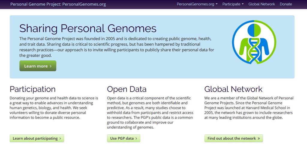 Personal Genome Project Risk of participation infer paternity or other features of the participant's genealogy claim statistical evidence that could affect employment or insurance or the ability to