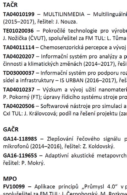 CÍL 5: KVALITNÍ A RELEVANTNÍ VÝZKUM, VÝVOJ A INOVACE Existence kvalitních vědeckovýzkumných a vývojových