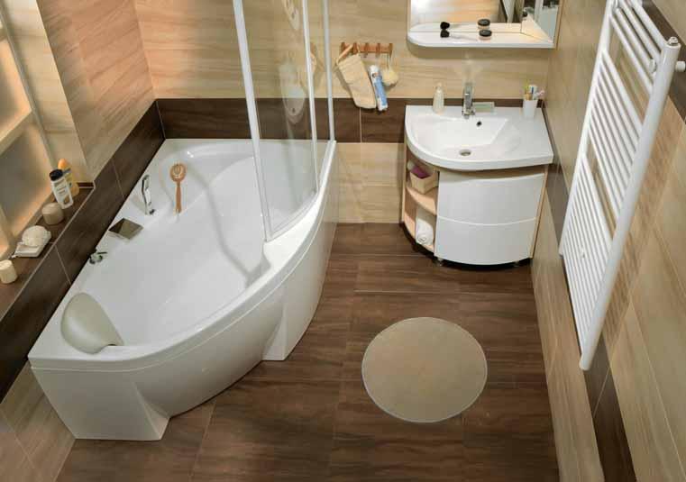 Vana Rosa II Vany od: 10 990,- Čelní panel 170 / 160 / 150 Ergonomický tvar čelního panelu usnadňuje přístup k vaně.