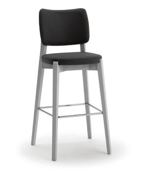 a čalouněné / dřevěné tvarované / Gepolsterte Sitzfläche und gepolsterte / hölzern ausgeformte DI-3-03-BH Barová židle z masivního