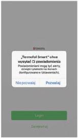 Případně můžete skenovat odpovídající kód QR z následující stránky (obrázek 1-3). Krok 2: registrace účtu Otevřete aplikaci TERMOFOL Smart a bude vám zasláno oznámení (obrázek 2-1).