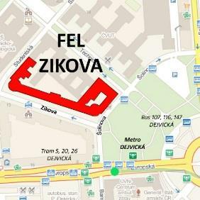 Další výukové prostory FEL se nachází v halových laboratořích, přímo navazujících na monoblok FEL/FS, dále v budově Rektorátu, Zikova 4, a na Karlově náměstí 13, Praha 2.