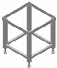 Unterbauten für Zuführgeräte Podstavce k podávacím jednotkám Unterbauten werden im Vierkantprofilrohr als Stahlschweißkonstruktion ausgeführt. Sie besitzen höhenverstellbare Füße.