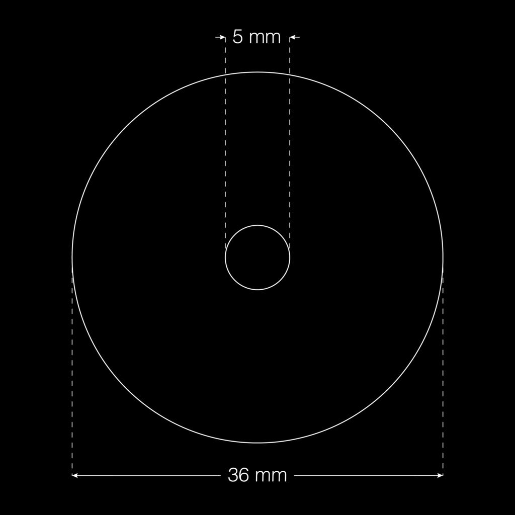 KAPITOLA 5. Iontový zdroj Obrázek 5.6: Nákres zadní podstavy válcového iontového zdroje s otvorem pro přívod plynu.