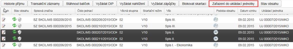 V obsahu jsou k dispozici i protokoly o převodu přílohy do výstupního formátu, pokud tuto funkci podporuje spisová služba původce. obr 125