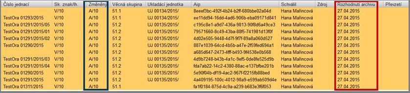 V seznamu objektů zařazených do SN se doplní datum rozhodnutí archivu.