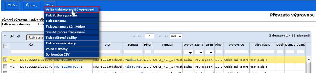 V prohlížeči INTERNET EXPLORER vyberte v menu příkaz Otevřít nebo Uložit jako. Otevře se PDF soubor a obálku je možné volbou Soubor - tisknout vytisknout. 4.4.3.