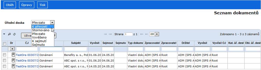 Správa úřední desky 5. Správa úřední desky V této kapitole se budeme zabývat činnostmi referenta správce úřední desky. Správa úřední desky je přístupná uživatelům s rolí Výpravna.