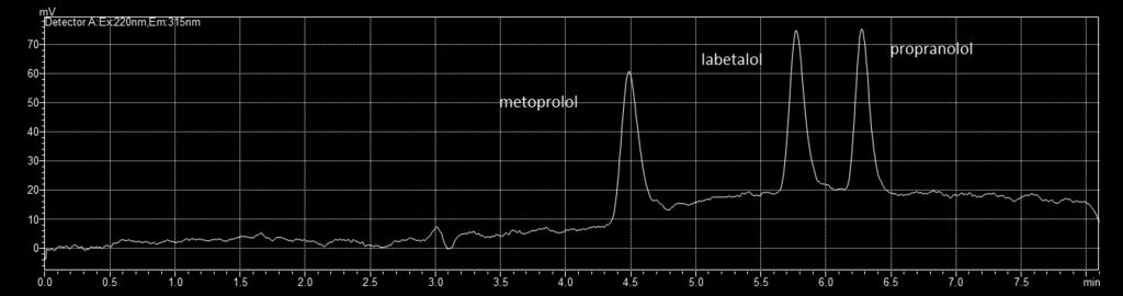 Obrázek 32: Chromatogram separace standardů za validovaných