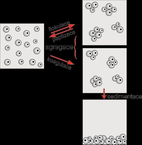 9.1.1 Agregátní stabilita koloidních systémů Protože u koloidních systémů je disperzní podíl rozptýlen na malé částice (1 nm až 1 µm), má fázové rozhraní velikou plochu a tedy velkou mezifázovou