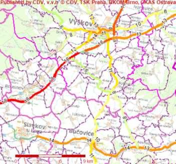 Mapa 19 - Intenzita provozu Zdroj: Geografický informační systém, 2010 2.1.4.