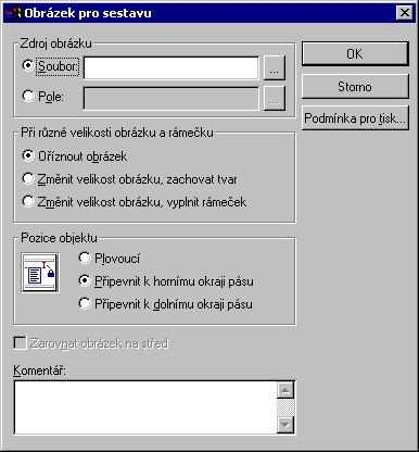 Barva pozadí barva výplně Vyplnit způsob výplně šrafování, plná výplň Pero tloušťka rámečku Rámeček s oblými rohy nastavení shodné s rámečkem Obrázek/Vázaný prvek OLE tlačítko se symbolem OLE