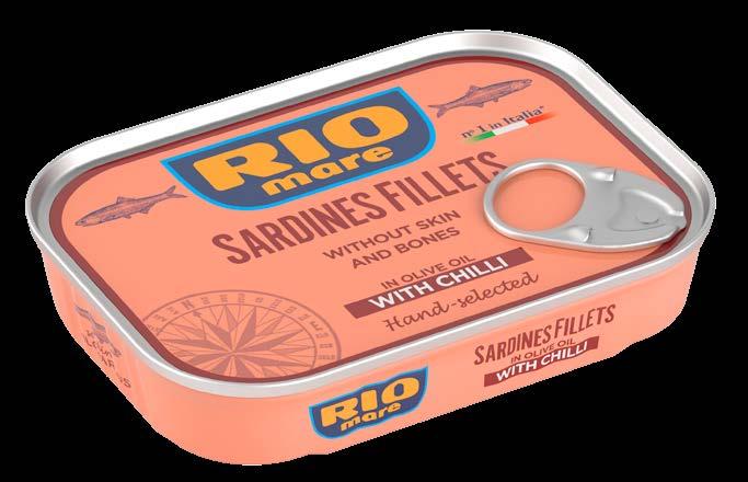 POTRAVINY FILETY SARDINEK RIO mare Filety sardinek 105 g. Delikátní chuť a prémiová kvalita čistého filetu sardinky, bez kůže a bez kostí. Sardinky ručně vybírány a zpracovány.