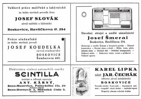 Na obrázcích jsou inzeráty z katalogu stavitele Františka Slámy vydaného v roce 1935. 2016 prosinec/leden 52.