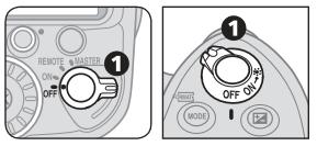 Připevnění blesku 600N-TTL k fotoaparátu 1. Otočte spínač na blesku 600N-TTL i na fotoaparátu do polohy ON.