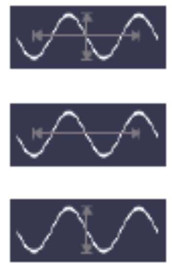 Freq&Voltage (nebo Freq&Phase) AutoCursr Line Type Freq (Freq& Vamp Vamp nebo Phase) Freq& Phase type) Window (Wave zoom mode) Line Main Extension a b ab (nebo Zobrazí kurzory pro měření frekvence a