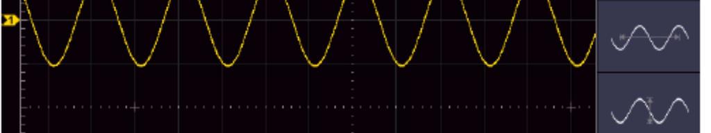 V módu XY a stavu STOP, když vstupujete do automatického měřítka, osciloskop se přepne do módu YT a spouštění AUTO. 4. V módu Autoscale je osciloskop vždy nastaven na DC propojení a AUTO spuštění. 5.