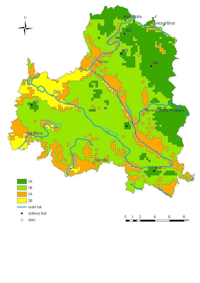 Mapa 13: Druhá hierarchická