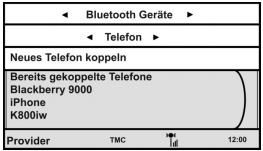 Seznam Bluetooth zařízení Můžete spárovat až 5 různých mobilních telefonů.