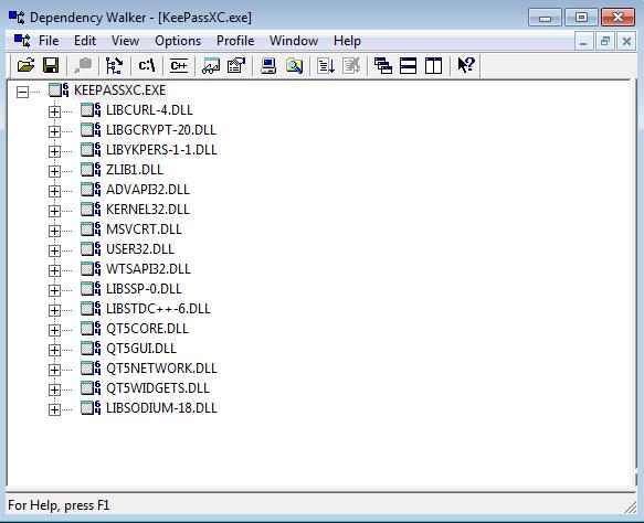 5.5. Shrnutí Obrázek 5.8: Knihovny importované programem KeePassXC Tabulka 5.
