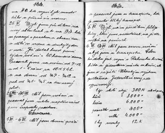 10 Svazek obcí Blatenska - listopad 2018 29. 7. Celý den jsme byli v továrně a překládali jsme munici do železničních vozů. V poledne jsme měli jen polévku, co máme každý den. 22. 8.