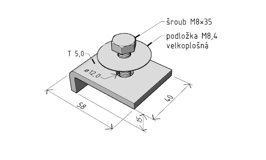 pozinkováno nerez ISI 30 Matice obdélníková MSM se v kombinaci s Příchytkou vymezovací PVM používá pro ukotvení nosníků NZMU na