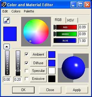 TECHNICKÁ MÍSTNOST 4.2.4.5 Přiřazení barev a materiálů jednotlivým objektům Objektům je možné přiřadit barvu a materiál, v programu Cyclone k tomuto účelu slouží funkce Edit Color/Material.