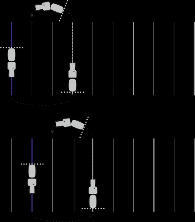 Paralelní vedení pomocí aplikace TRACK-Leader Používání vodicích stop k paralelnímu vedení 6 Nastavení režimu intervalu Možná nastavení Jestliže využíváte funkce interval, můžete určit, zda se